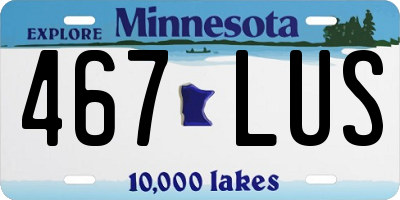 MN license plate 467LUS