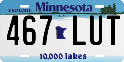 MN license plate 467LUT