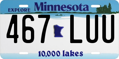 MN license plate 467LUU