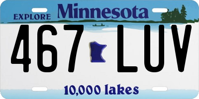 MN license plate 467LUV