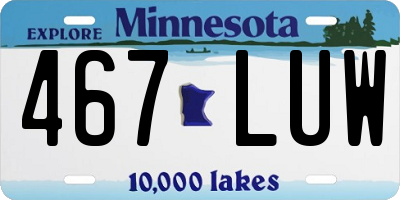 MN license plate 467LUW