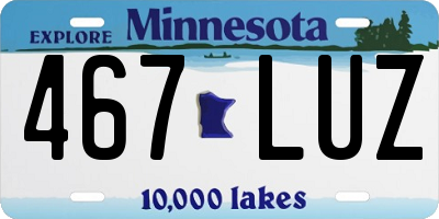 MN license plate 467LUZ