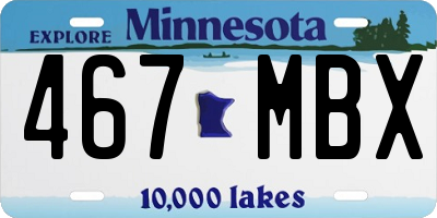 MN license plate 467MBX