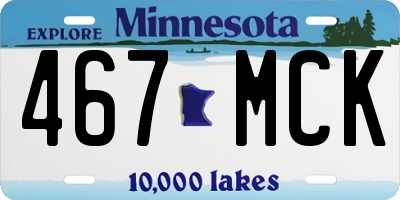 MN license plate 467MCK