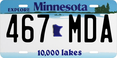 MN license plate 467MDA
