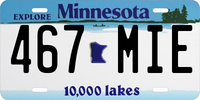 MN license plate 467MIE