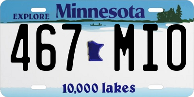 MN license plate 467MIO