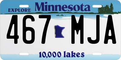 MN license plate 467MJA