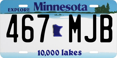 MN license plate 467MJB