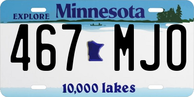 MN license plate 467MJO