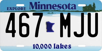 MN license plate 467MJU