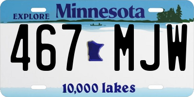 MN license plate 467MJW