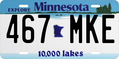 MN license plate 467MKE