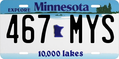 MN license plate 467MYS