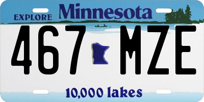 MN license plate 467MZE