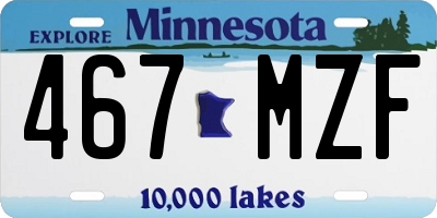 MN license plate 467MZF