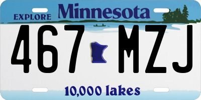 MN license plate 467MZJ
