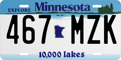 MN license plate 467MZK