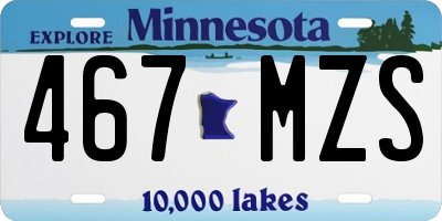 MN license plate 467MZS