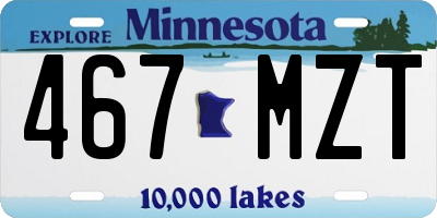 MN license plate 467MZT