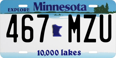 MN license plate 467MZU