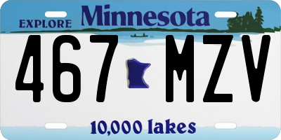 MN license plate 467MZV