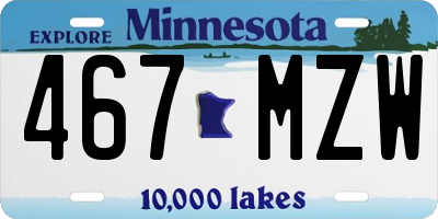MN license plate 467MZW