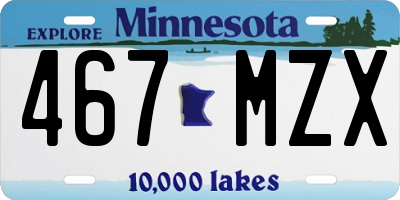 MN license plate 467MZX