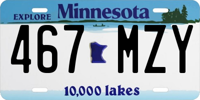 MN license plate 467MZY