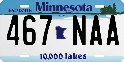 MN license plate 467NAA