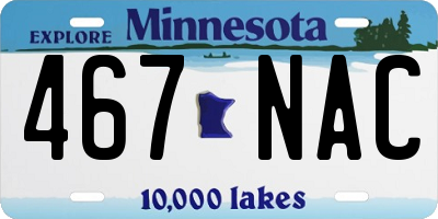 MN license plate 467NAC