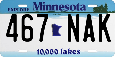 MN license plate 467NAK