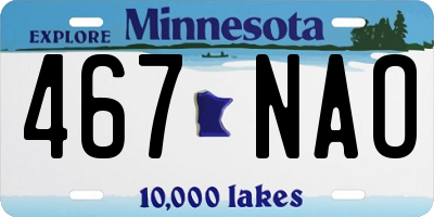 MN license plate 467NAO