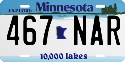 MN license plate 467NAR