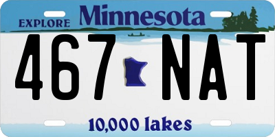 MN license plate 467NAT