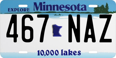 MN license plate 467NAZ