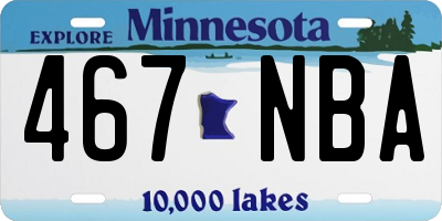 MN license plate 467NBA