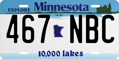 MN license plate 467NBC