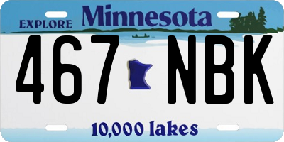 MN license plate 467NBK