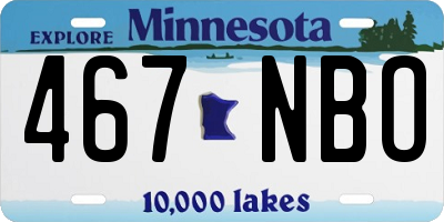 MN license plate 467NBO