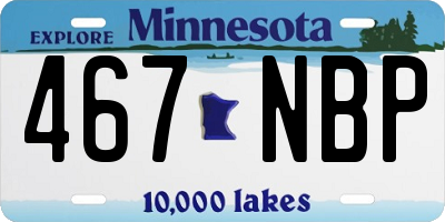 MN license plate 467NBP