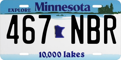 MN license plate 467NBR
