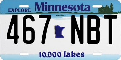 MN license plate 467NBT