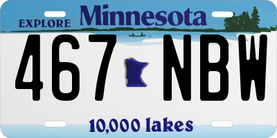 MN license plate 467NBW