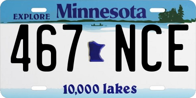 MN license plate 467NCE