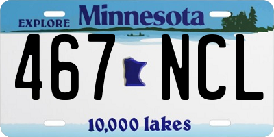 MN license plate 467NCL