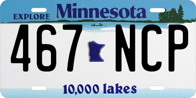 MN license plate 467NCP