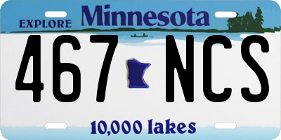 MN license plate 467NCS