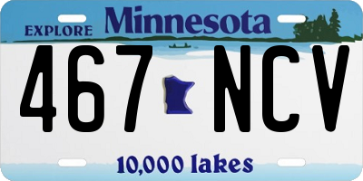MN license plate 467NCV