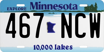 MN license plate 467NCW